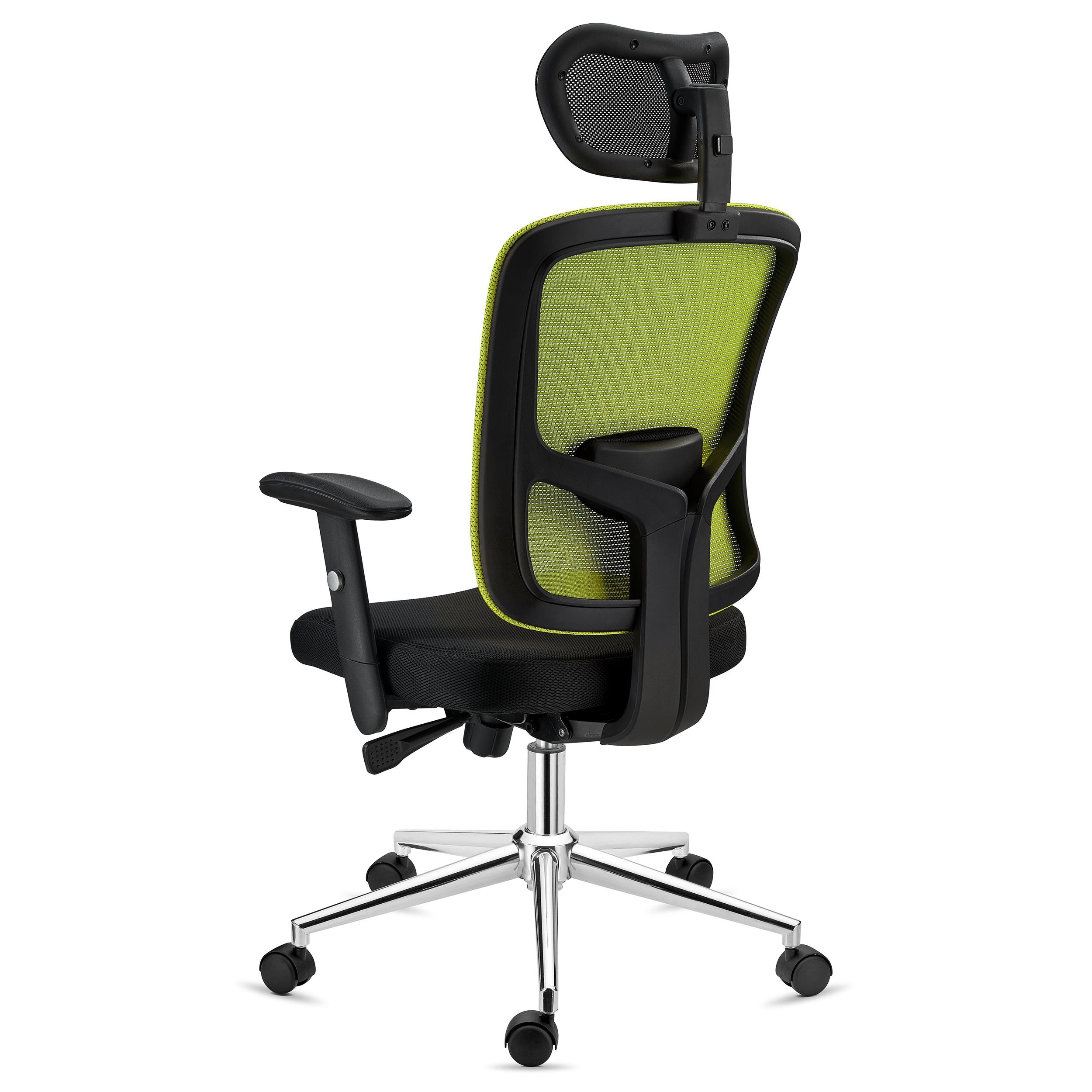 Silla Ergonómica MARKO, Reposacabezas, Soporte Lumbar, Mecanismo Sincro, En Negro