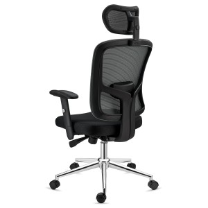 Silla Ergonómica MARKO, reposacabezas y soporte lumbar, en negro