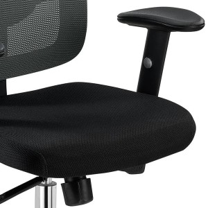 Silla Ergonómica MARKO, reposacabezas y soporte lumbar, en negro