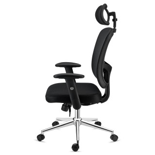 Silla Ergonómica MARKO, reposacabezas y soporte lumbar, en negro 2