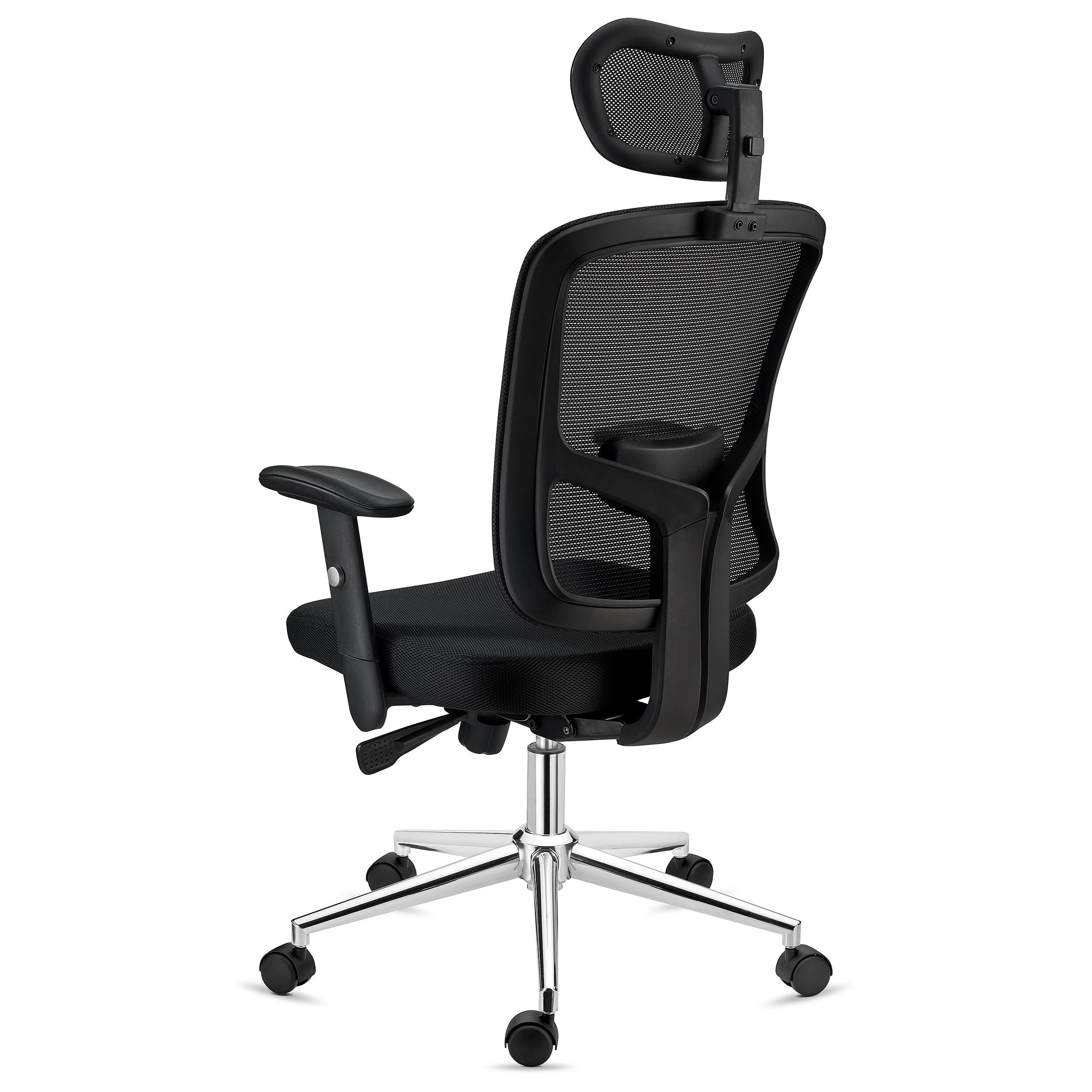 Silla Ergonómica MARKO, Reposacabezas, Soporte Lumbar, Mecanismo Sincro, En Negro