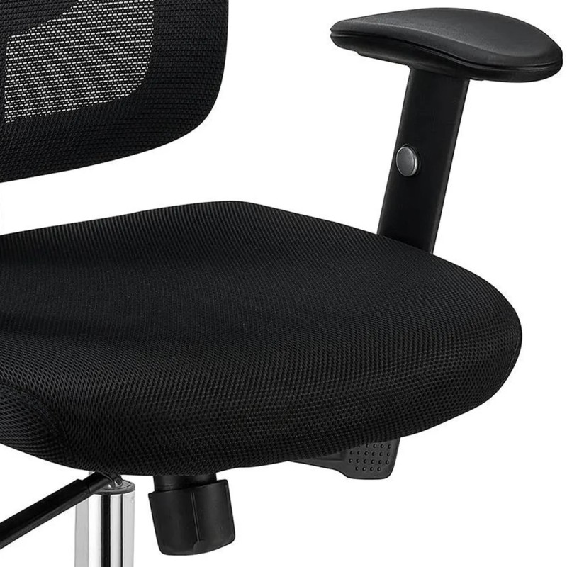 Silla Ergonómica MARKO, reposacabezas y soporte lumbar, en negro