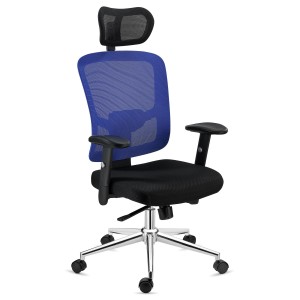 Silla Ergonómica MARKO, reposacabezas y soporte lumbar, en negro