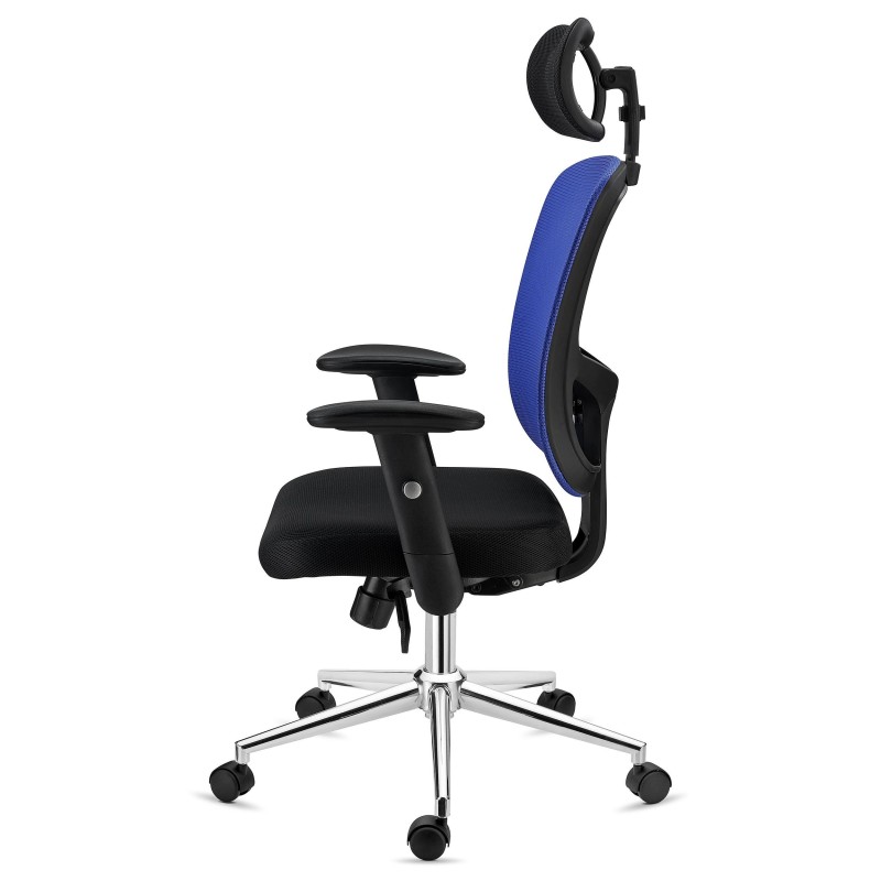 Silla Ergonómica MARKO, reposacabezas y soporte lumbar, en negro