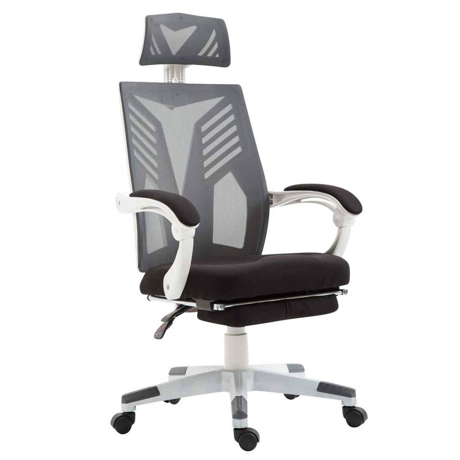 Silla Gaming NEON WHITE, Ergonómica, Reposapiés Extensible, en Malla Transpirable Negra
