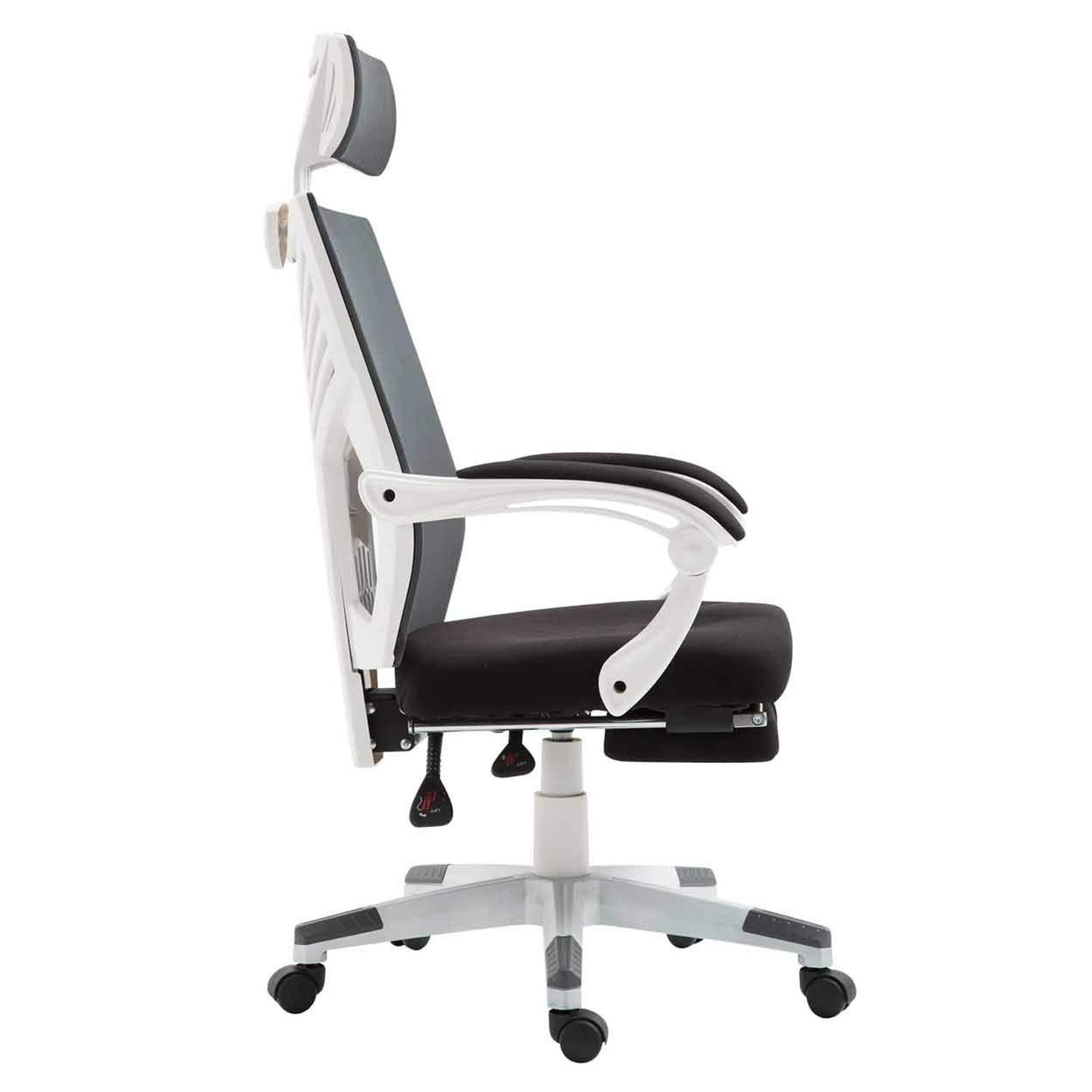 Silla Gaming NEON WHITE, Ergonómica, Reposapiés Extensible, en Malla Transpirable Negra