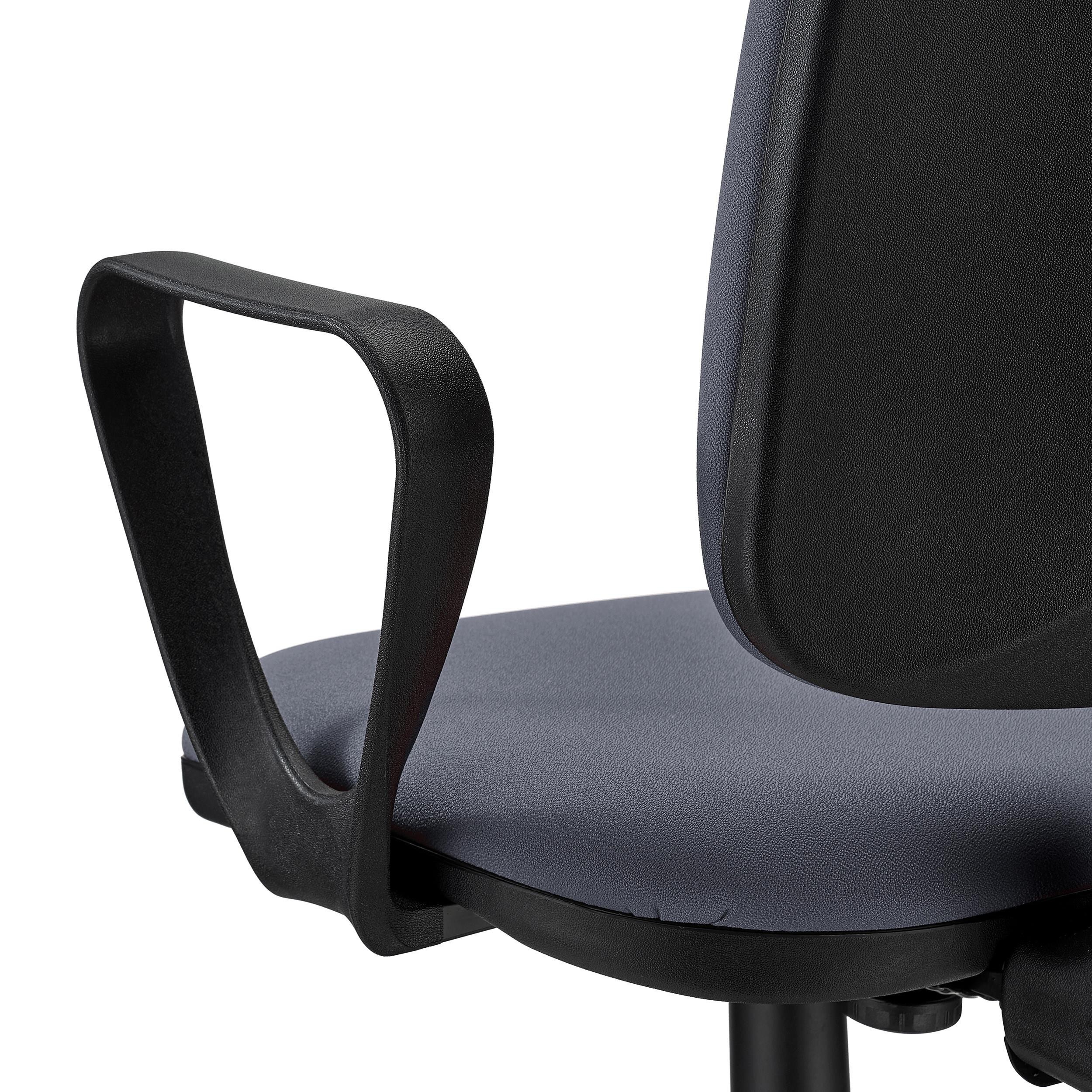 Silla de Oficina ANDREA, Respaldo Ajustable, Robusta y Versátil, con Reposabrazos, Tela Negra
