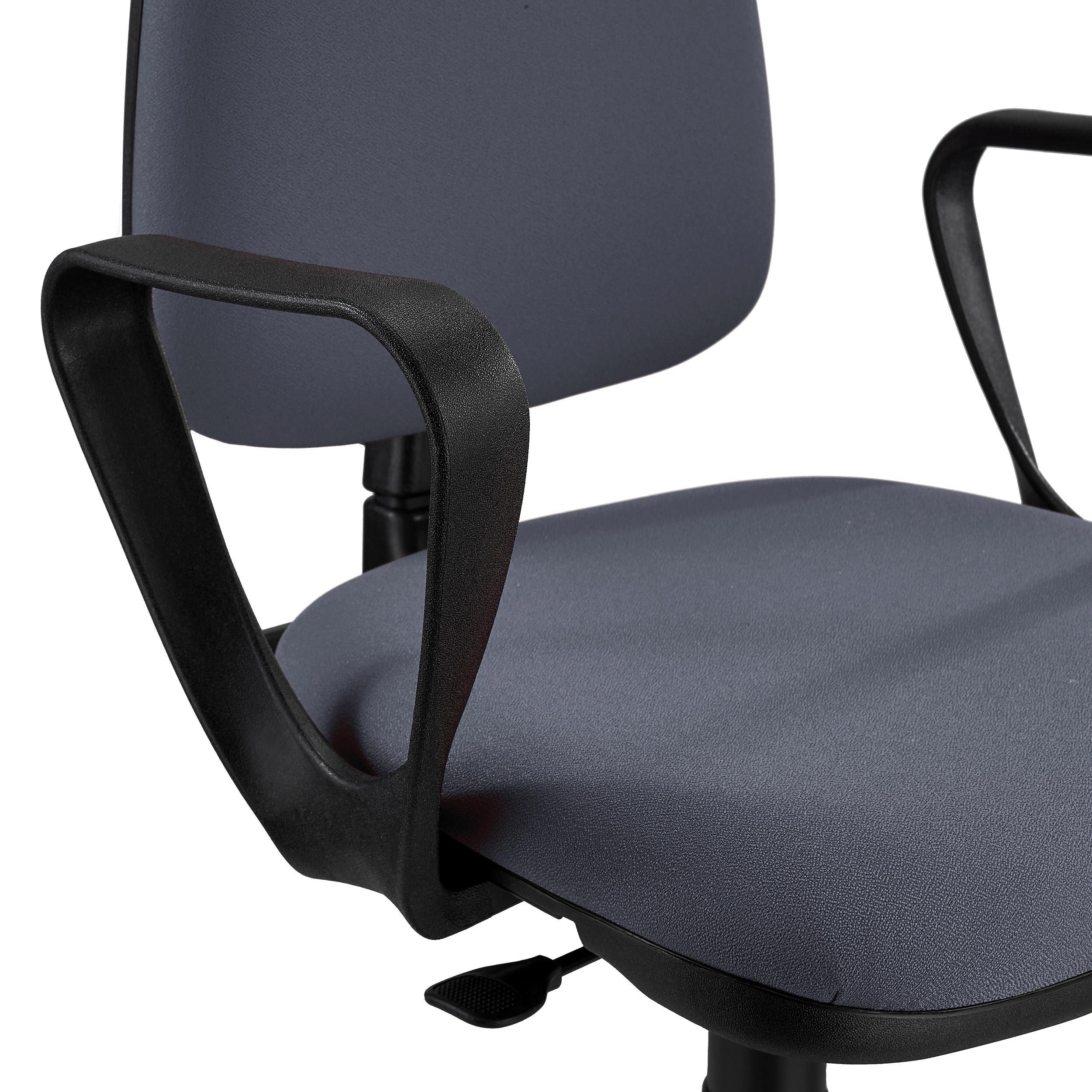 Silla de Oficina ANDREA, Respaldo Ajustable, Robusta y Versátil, con Reposabrazos, Tela Negra