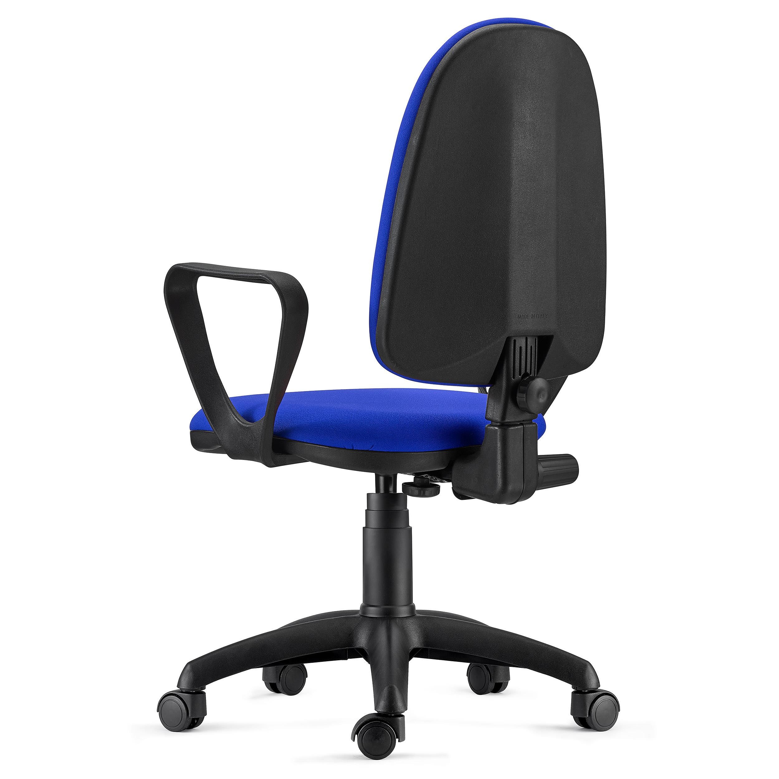 Silla de Oficina ANDREA, Respaldo Ajustable, Robusta y Versátil, con Reposabrazos, Tela Negra