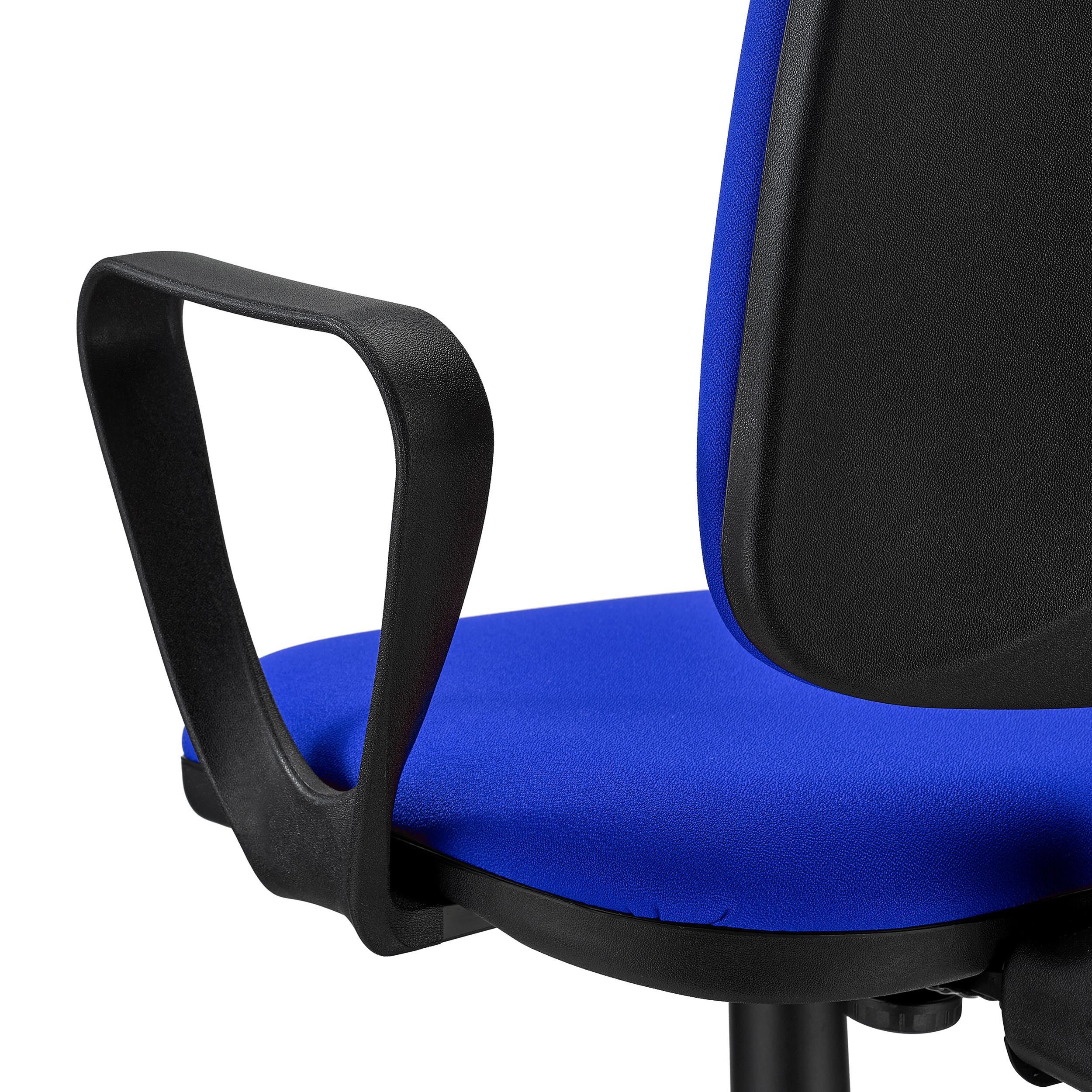 Silla de Oficina ANDREA, Respaldo Ajustable, Robusta y Versátil, con Reposabrazos, Tela Negra