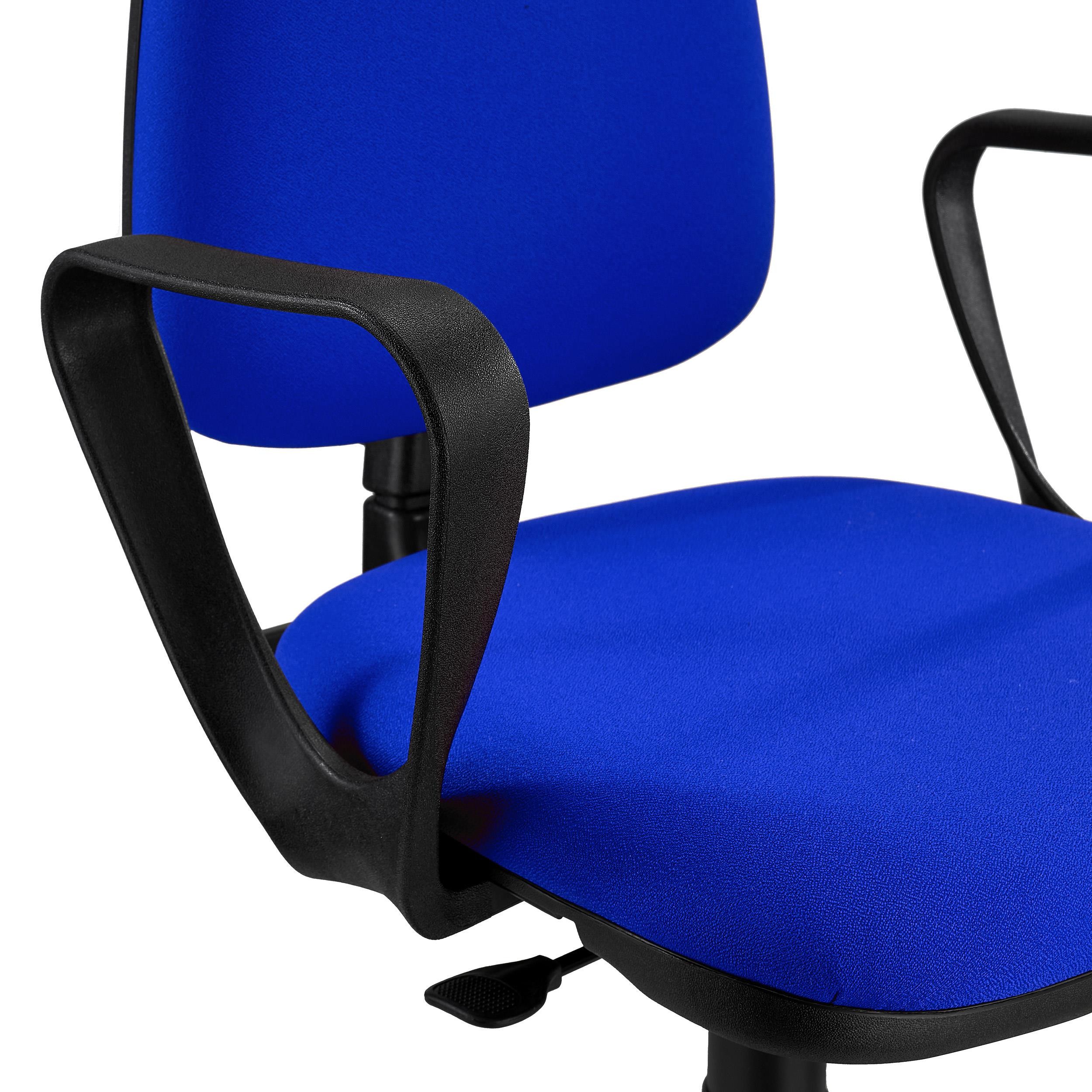 Silla de Oficina ANDREA, Respaldo Ajustable, Robusta y Versátil, con Reposabrazos, Tela Negra