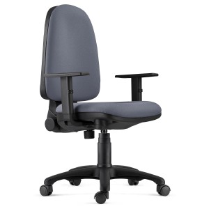 Silla Ergonómica PAROS en Tela Negro con Brazos Ajustables
