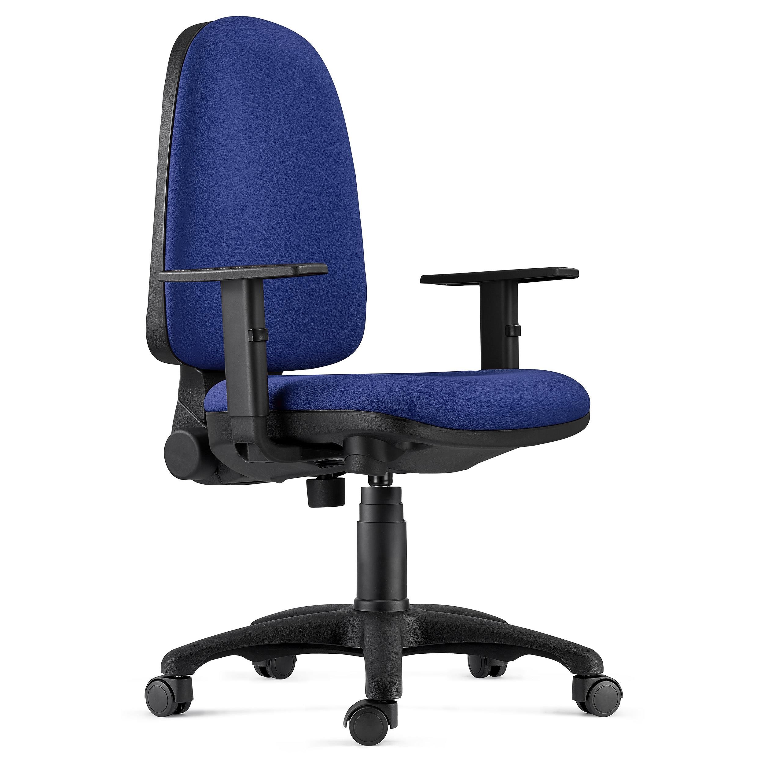 Silla Ergonómica PAROS, en Tela Negra, con Brazos Ajustables
