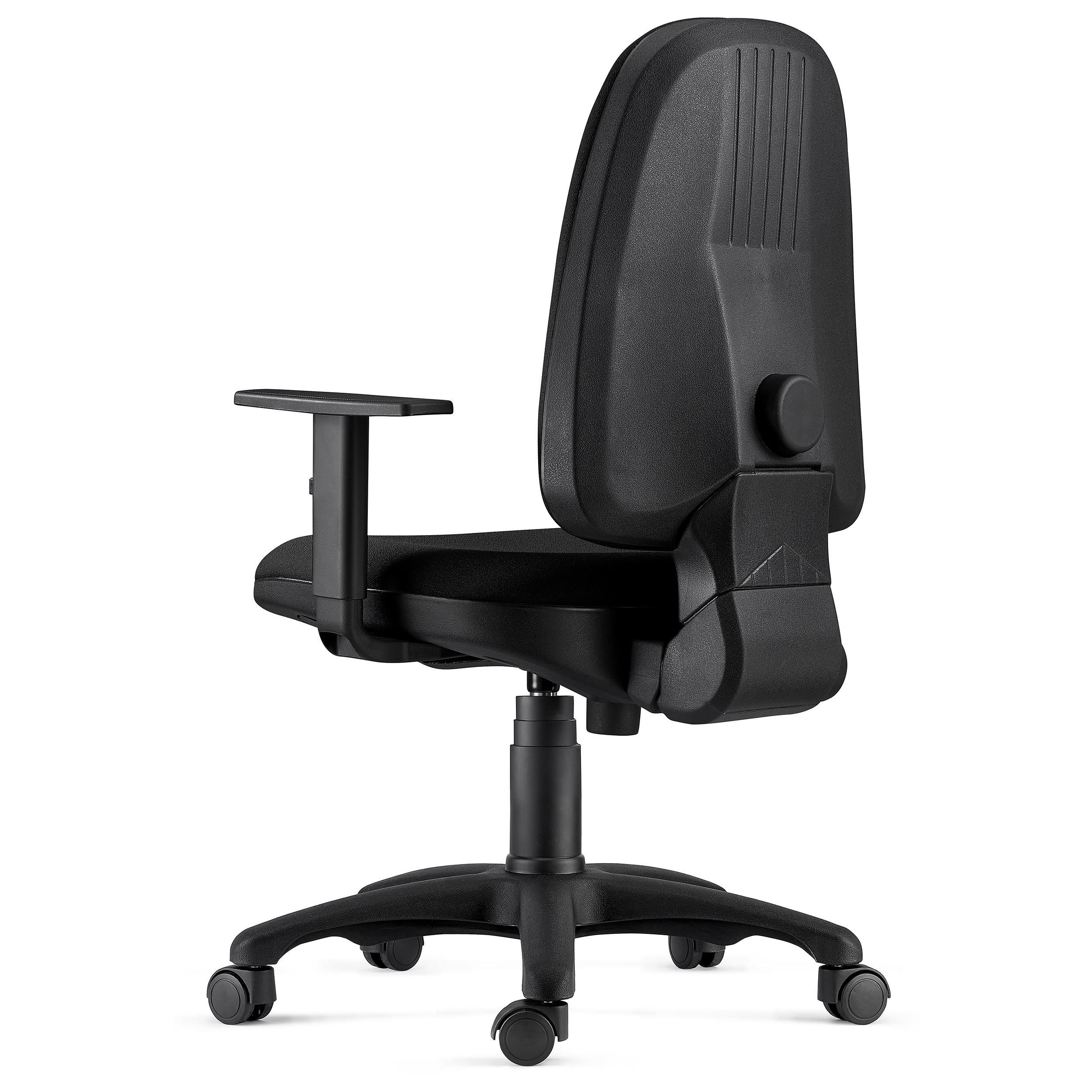 Silla Ergonómica PAROS, en Tela Negra, con Brazos Ajustables