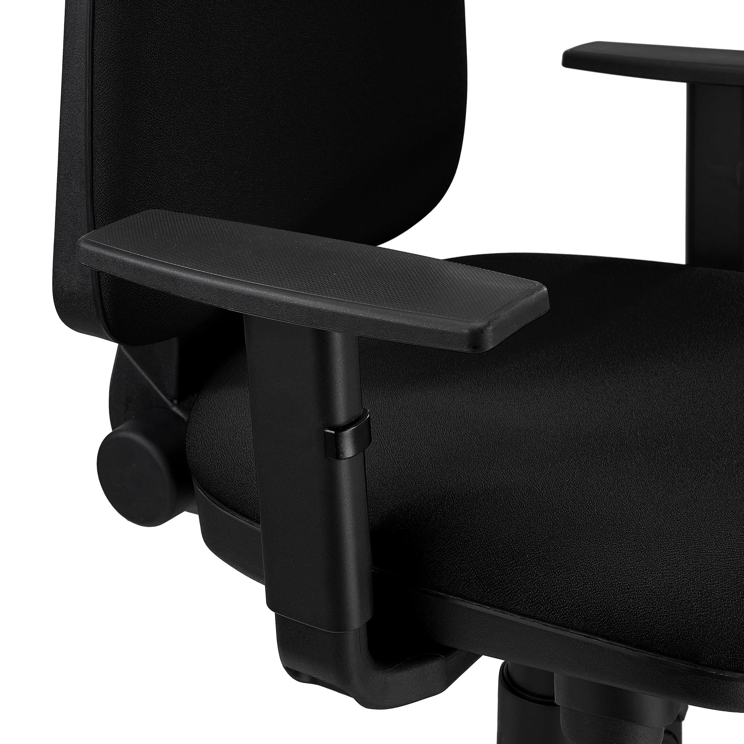 Silla Ergonómica PAROS, en Tela Negra, con Brazos Ajustables