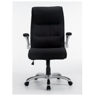 Sillón de Oficina CRISTIANO TELA, Reposabrazos Abatibles, En Negro 2