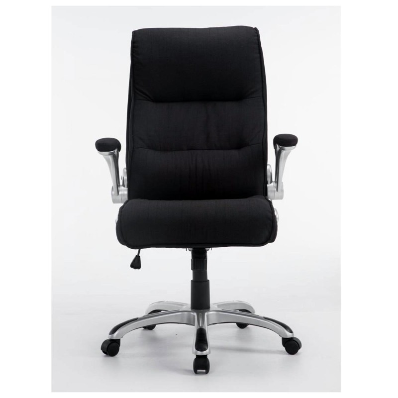 Sillón de Oficina CRISTIANO TELA, Reposabrazos Abatibles, En Negro