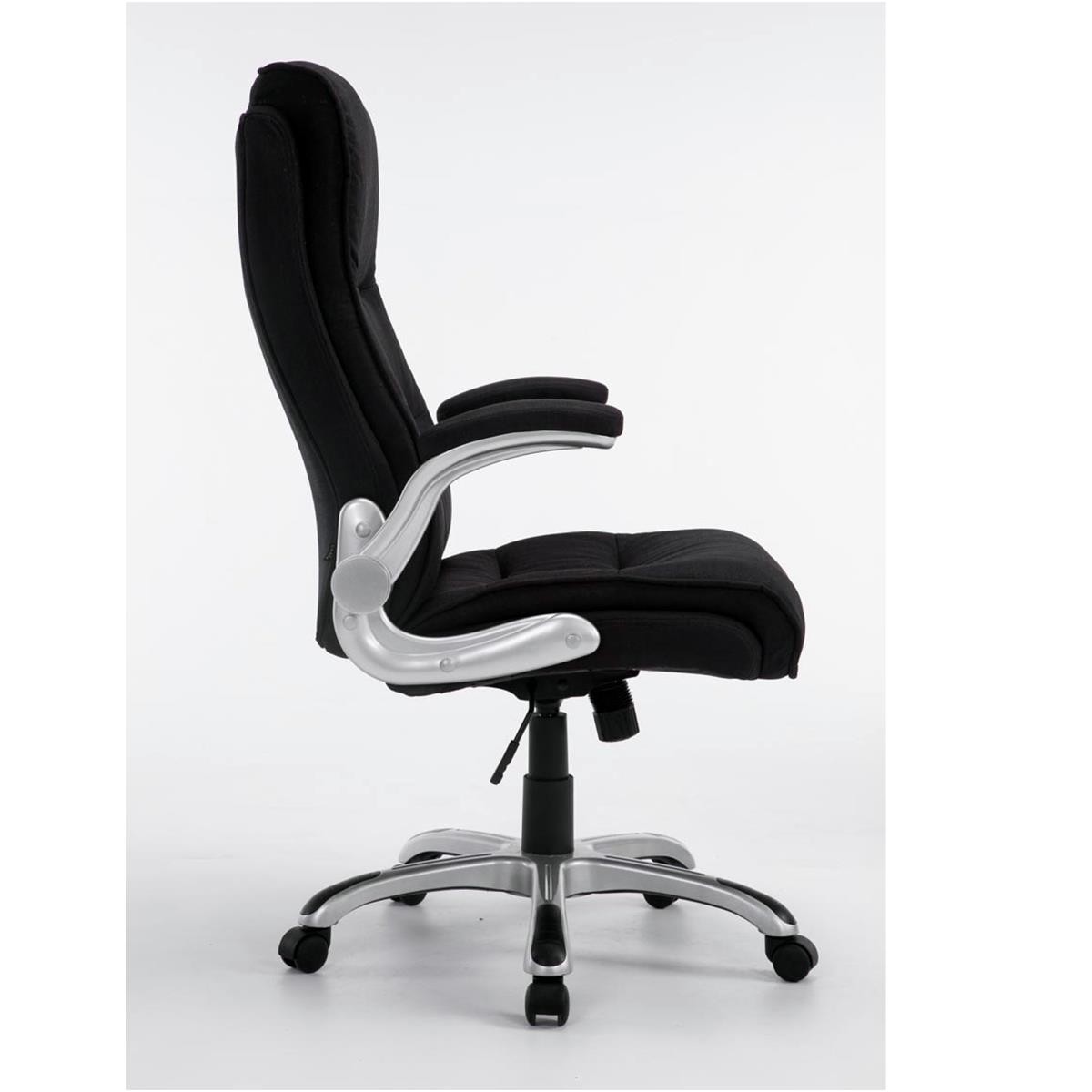 Sillón de Oficina CRISTIANO TELA, Gran Acolchado, Mecanismo Basculante, Uso Diario 8h, En Negro