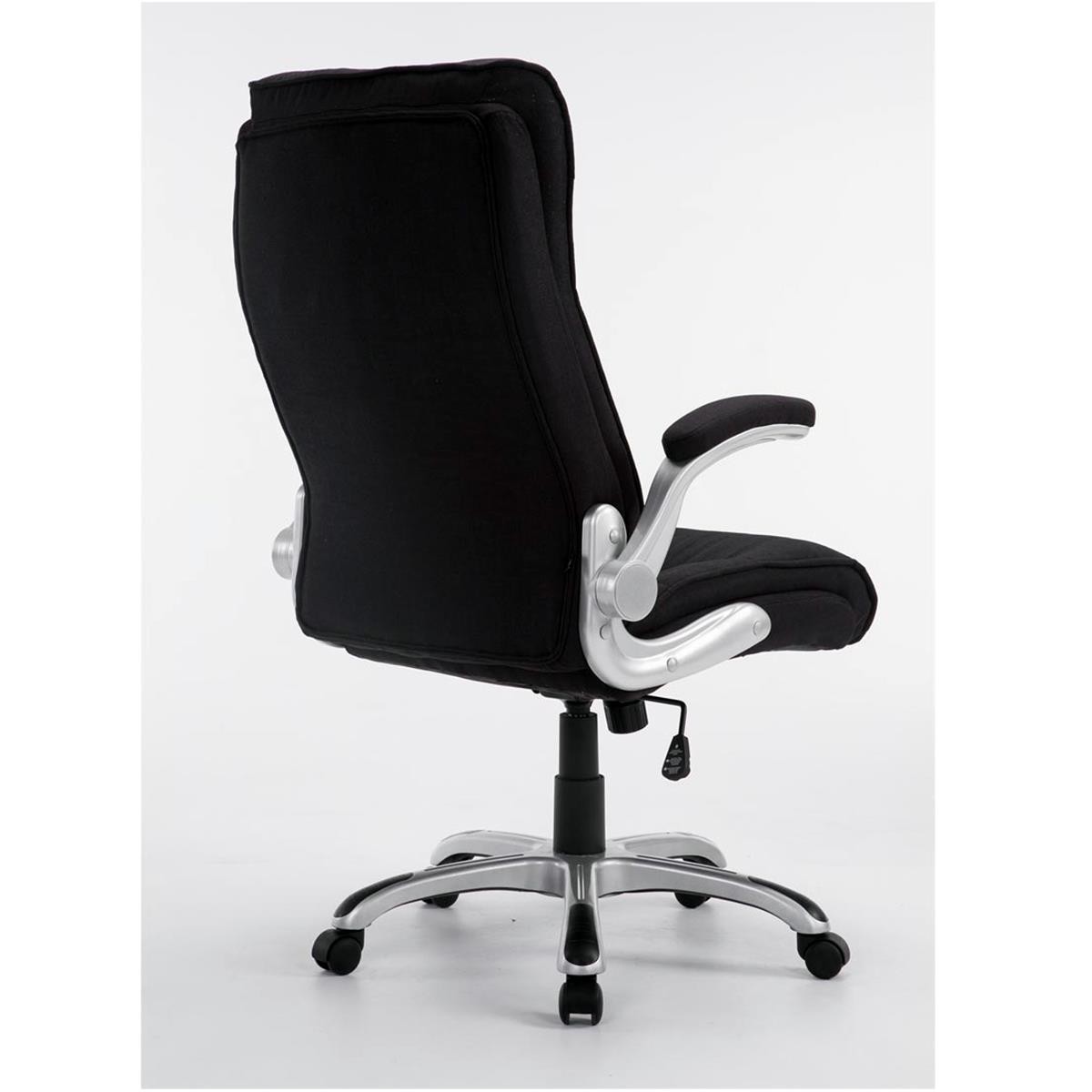 Sillón de Oficina CRISTIANO TELA, Gran Acolchado, Mecanismo Basculante, Uso Diario 8h, En Negro