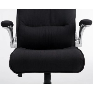 Sillón de Oficina CRISTIANO TELA, Reposabrazos Abatibles, En Negro