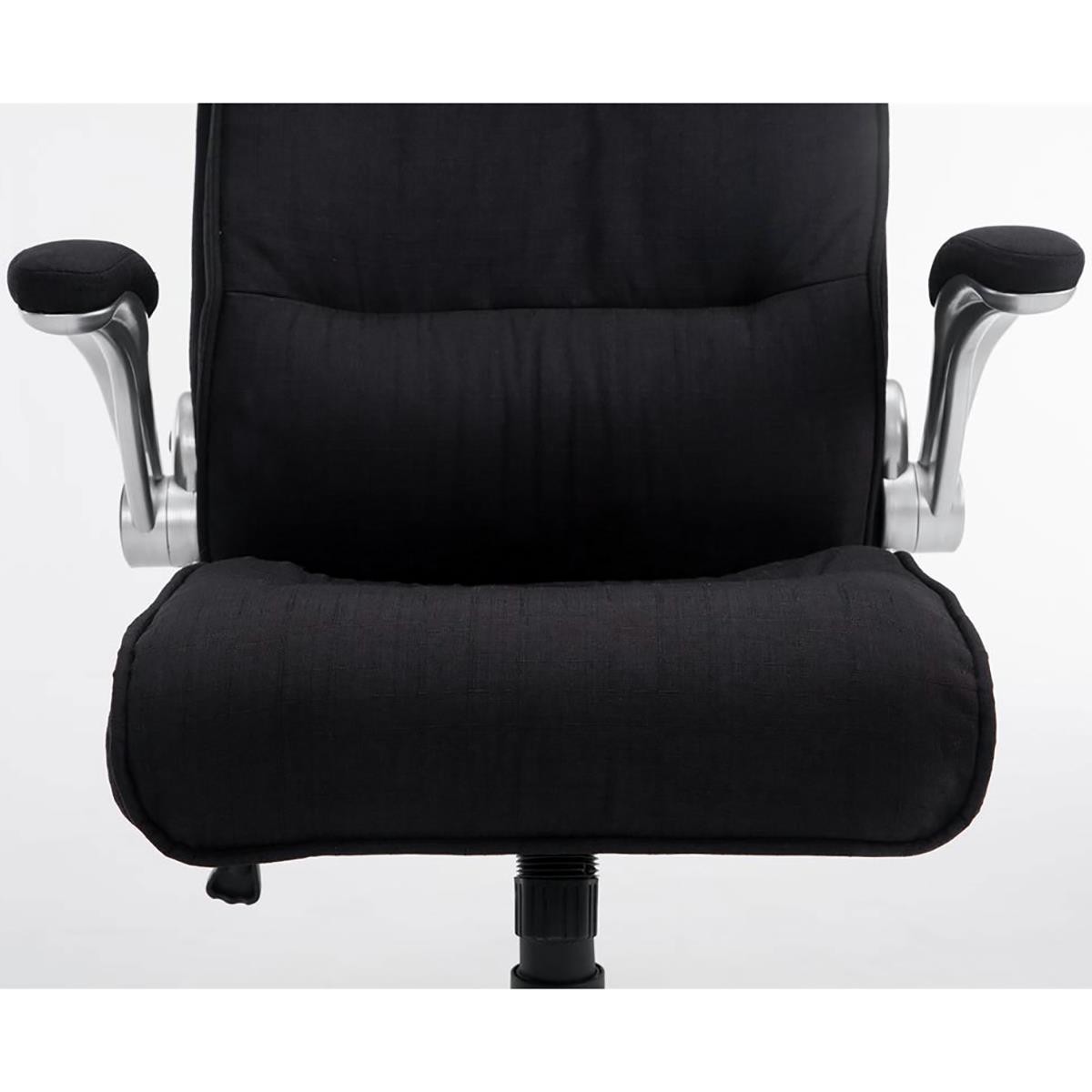 Sillón de Oficina CRISTIANO TELA, Gran Acolchado, Mecanismo Basculante, Uso Diario 8h, En Negro