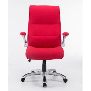 Sillón de Oficina CRISTIANO TELA, Reposabrazos Abatibles, En Negro