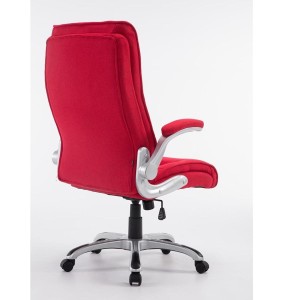 Sillón de Oficina CRISTIANO TELA, Reposabrazos Abatibles, En Negro