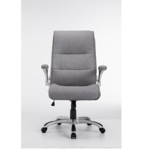 Sillón de Oficina CRISTIANO TELA, Reposabrazos Abatibles, En Negro
