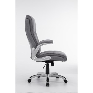 Sillón de Oficina CRISTIANO TELA, Reposabrazos Abatibles, En Negro