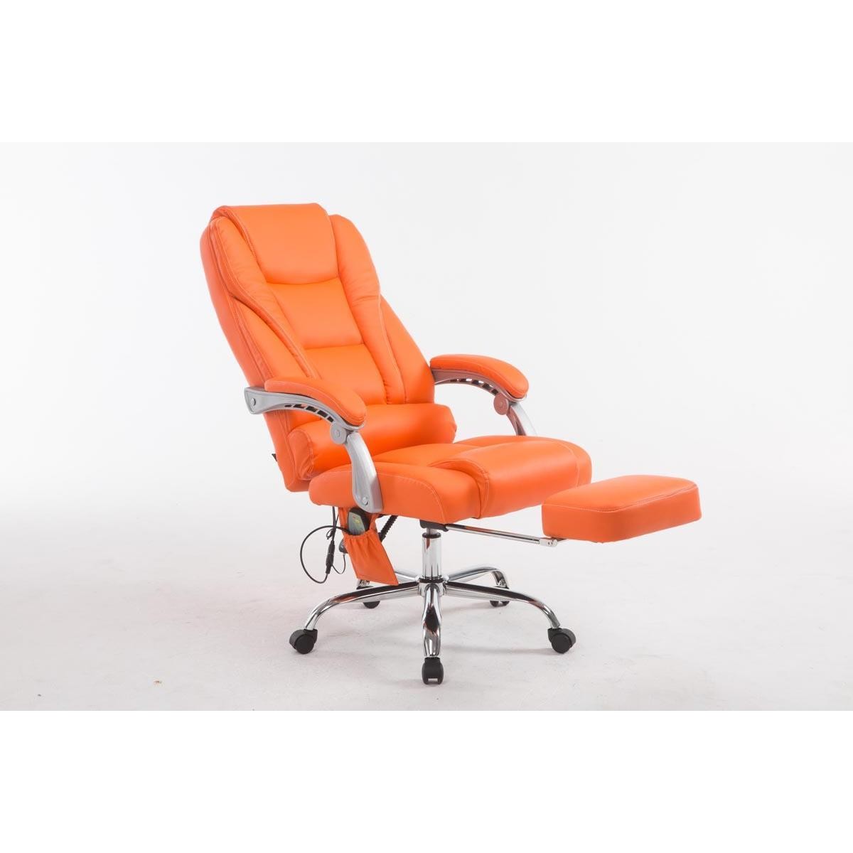 Sillón de Oficina COMODITY MASAJE PIEL, Reposapiés Extensible, Función Masaje, en color Negro