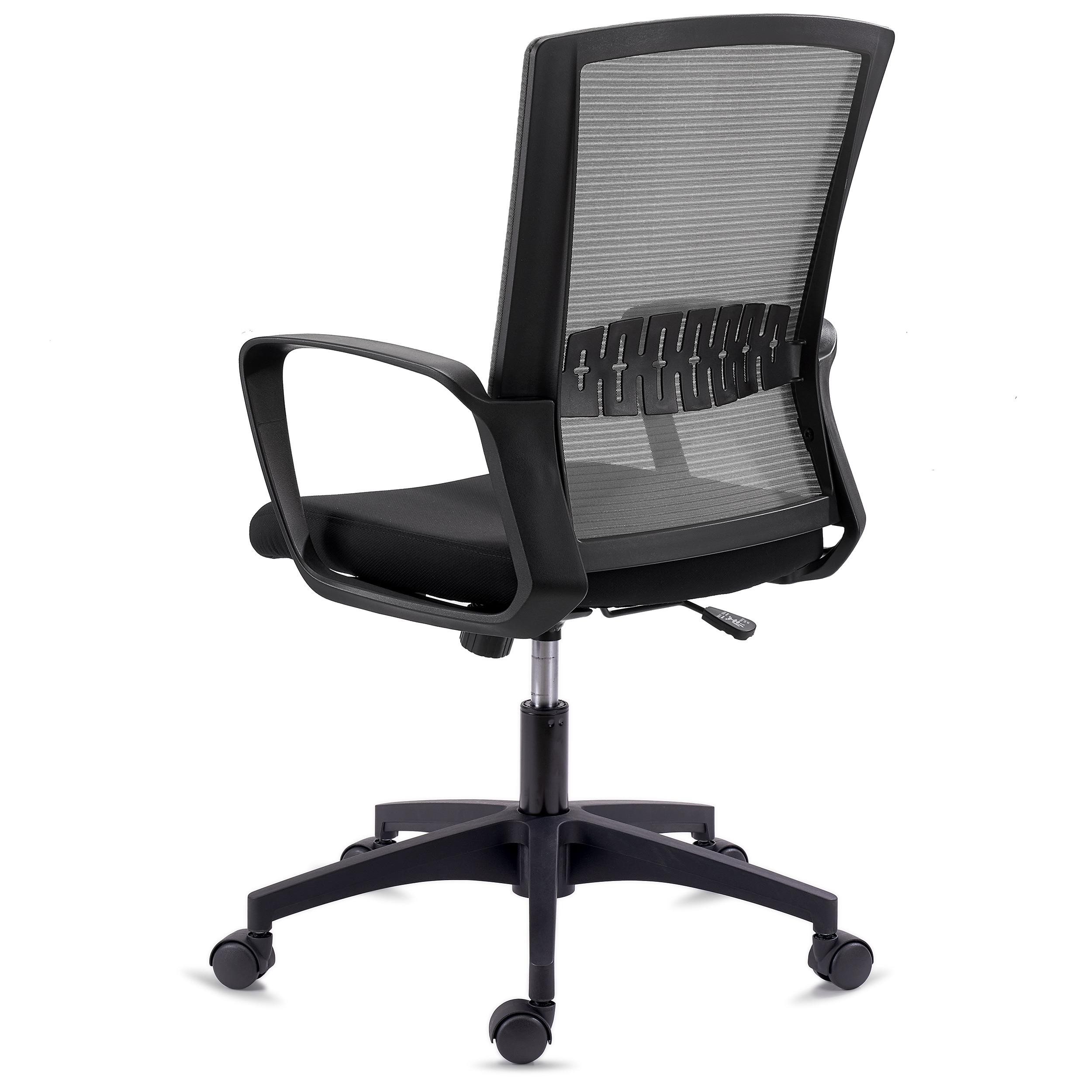 Silla de Oficina IBIZA, Cómoda y Resistente, Soporte Lumbar, Basculante, Negro