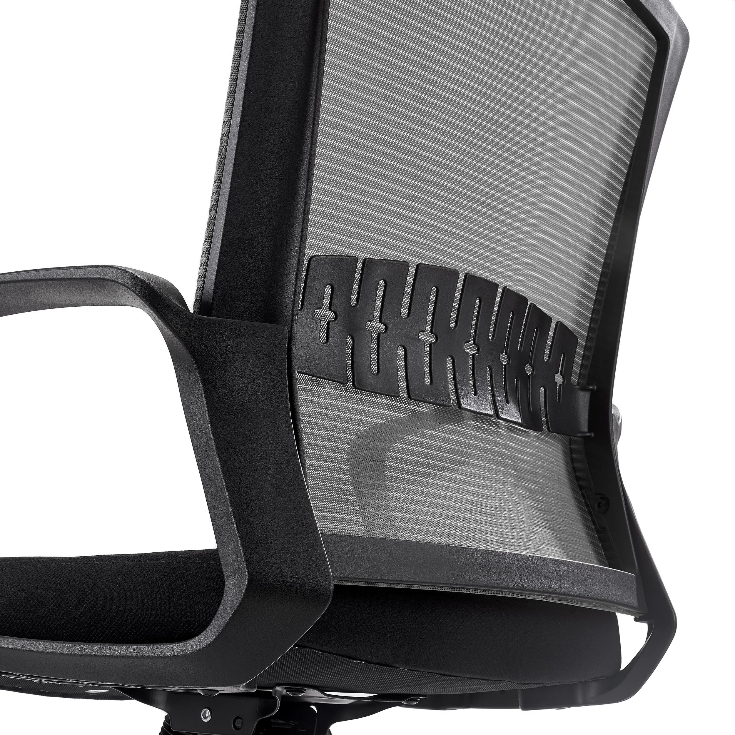 Silla de Oficina IBIZA, Cómoda y Resistente, Soporte Lumbar, Basculante, Negro