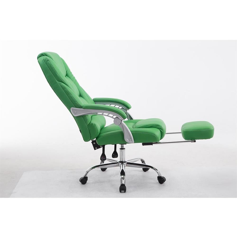 Sillón de Oficina COMODITY, Grueso Acolchado, Reposapiés Extensible, en Piel Negra