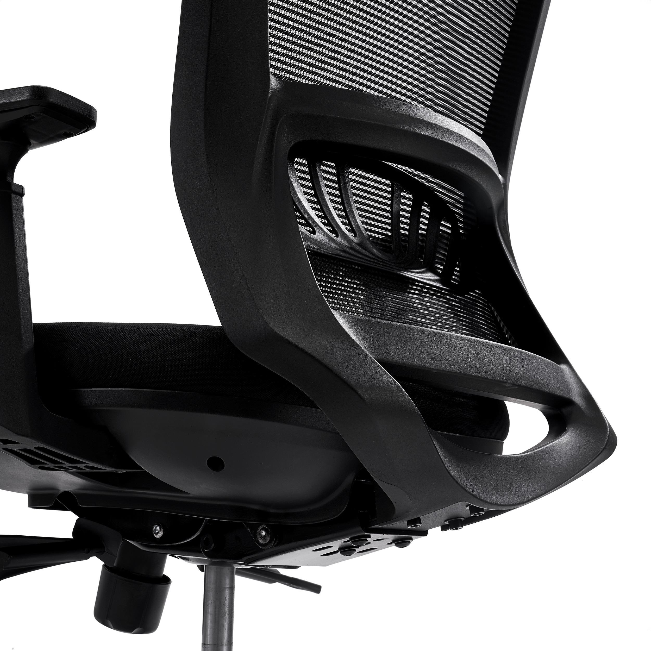 Silla Ergonómica MAGNUM ELITE, Reposacabezas, Uso 8h, Base Aluminio, Soporte Lumbar, Negro