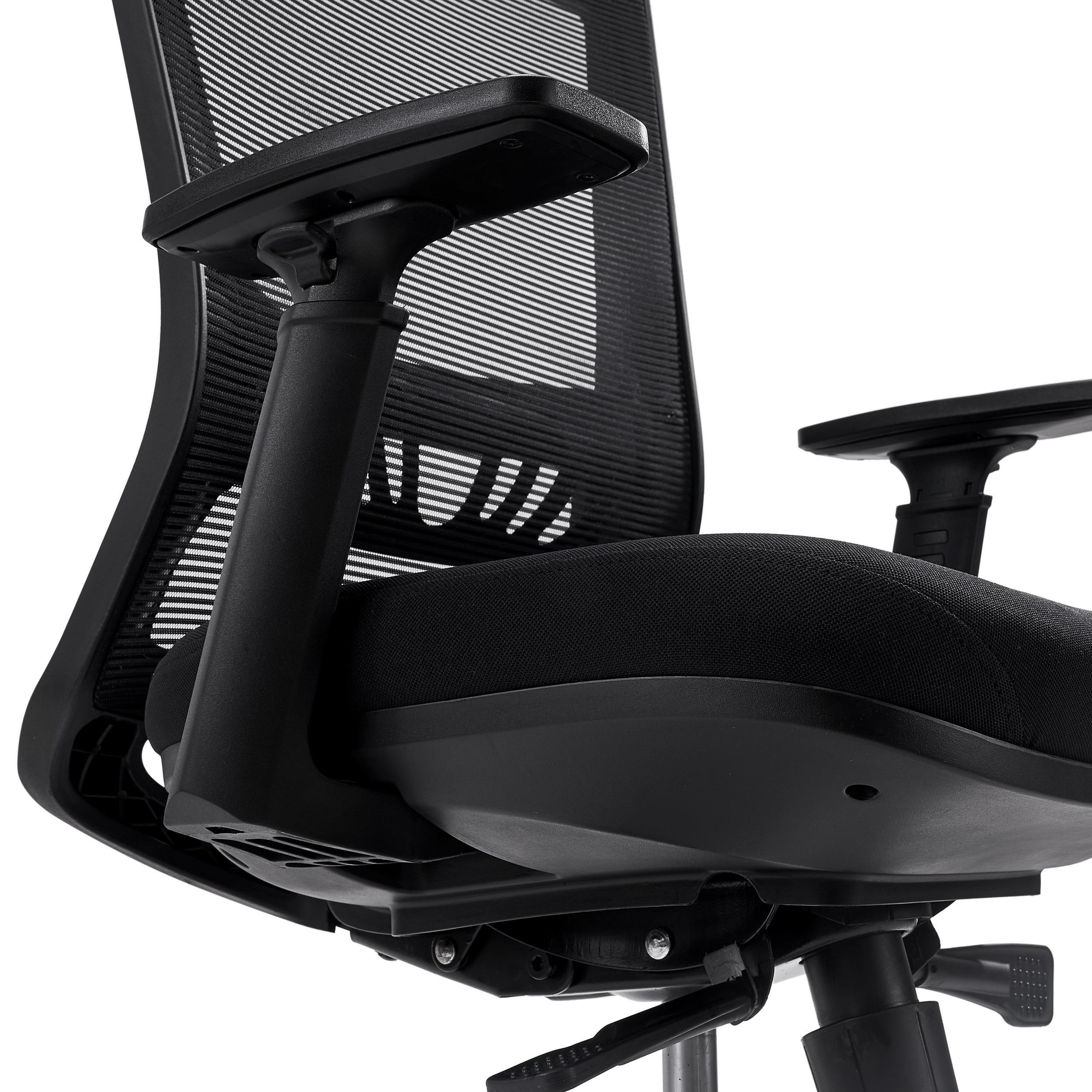 Silla Ergonómica MAGNUM ELITE, Reposacabezas, Uso 8h, Base Aluminio, Soporte Lumbar, Negro