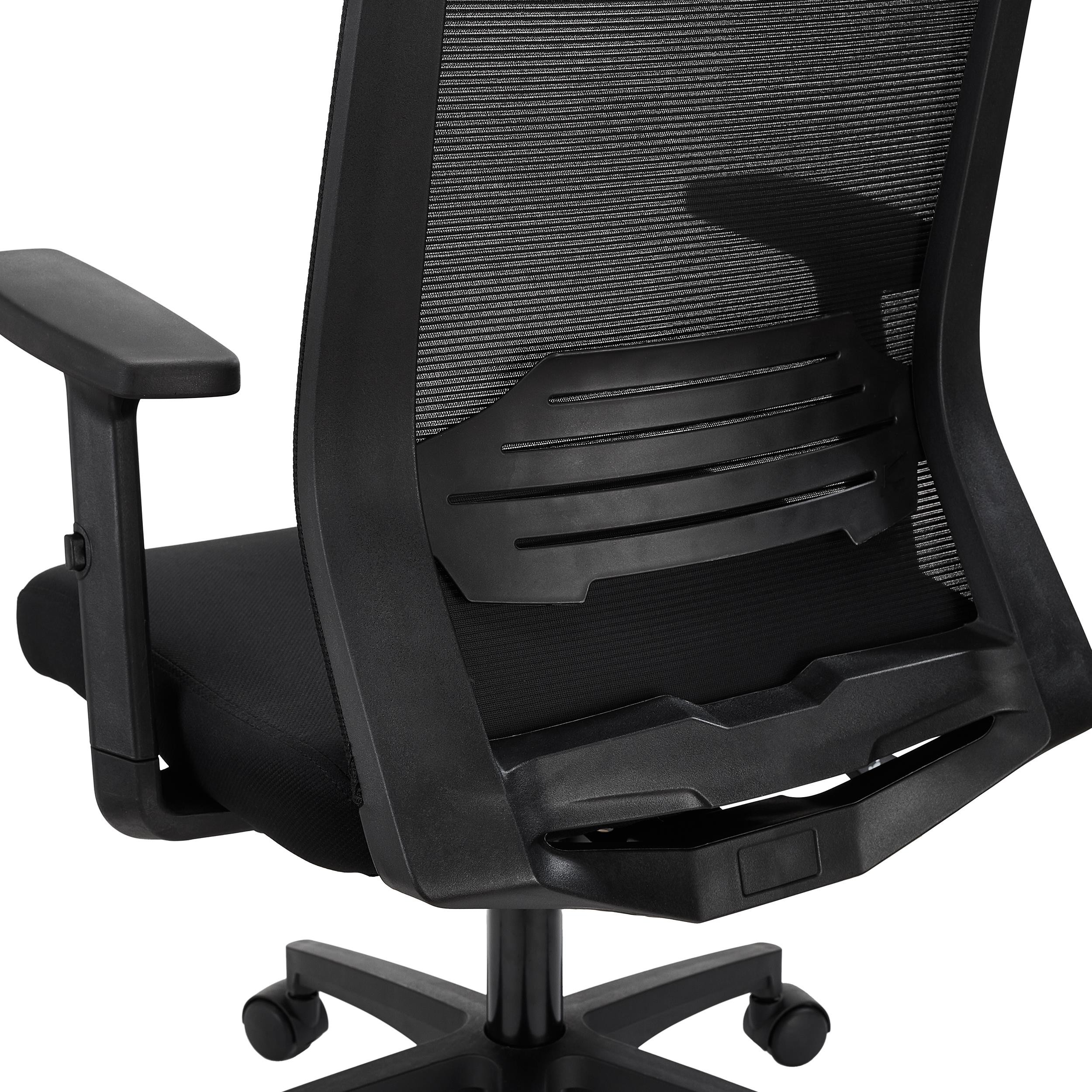 Silla de Oficina MIAMI, Soporte Lumbar, Brazos Ajustables, Cómoda y Robusta, Negro