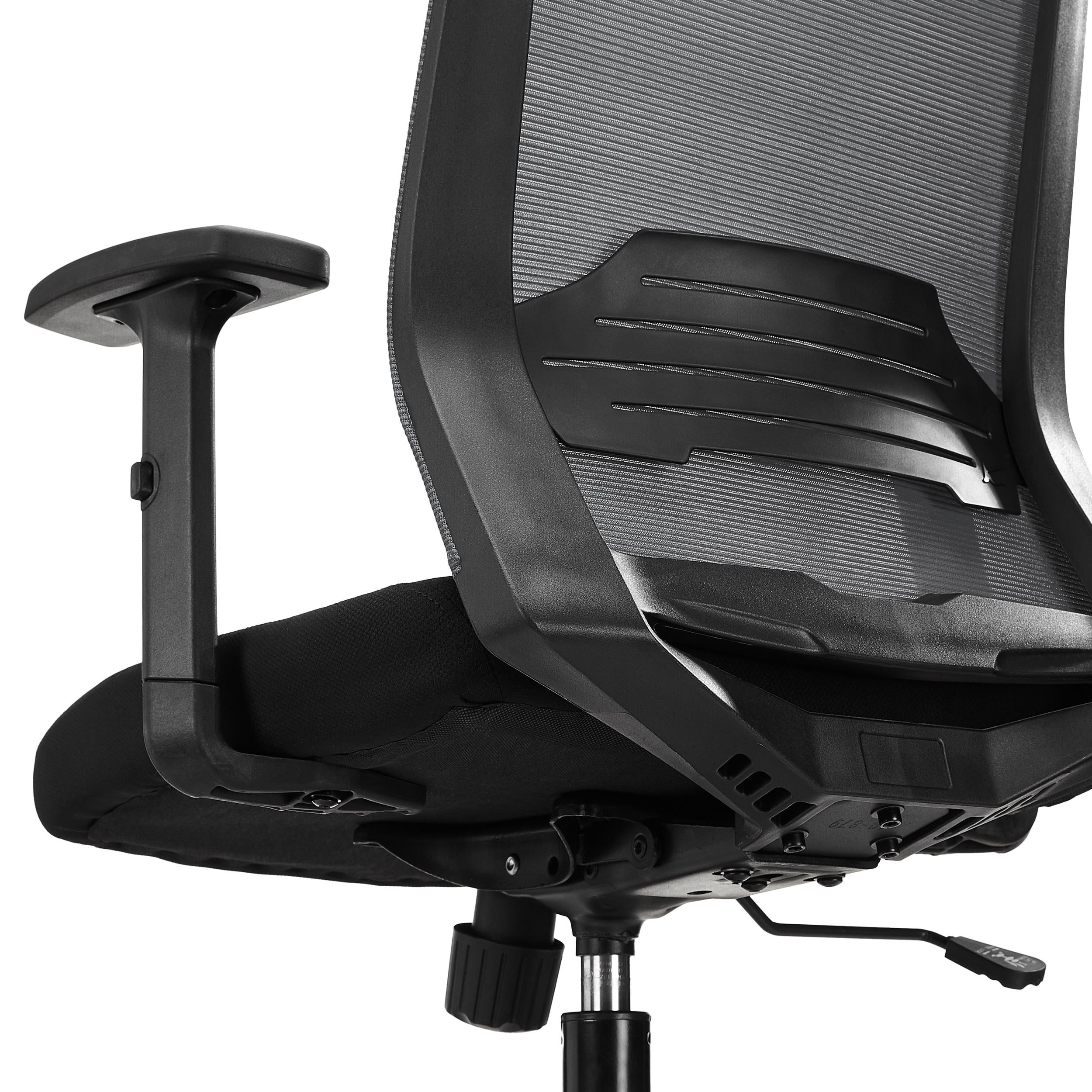 Silla de Oficina MIAMI, Soporte Lumbar, Brazos Ajustables, Cómoda y Robusta, Negro