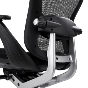 Silla de Oficina Ergonomica, ROYAL, con cabecero y soporte lumbar, en negro
