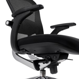 Silla de Oficina Ergonomica, ROYAL, con cabecero y soporte lumbar, en negro