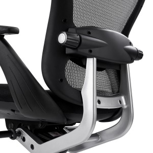 Silla de Oficina Ergonomica, ROYAL, con cabecero y soporte lumbar, en negro
