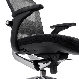 Silla de Oficina Ergonomica, ROYAL, con cabecero y soporte lumbar, en negro