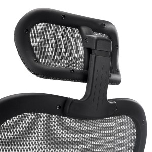 Silla de Oficina Ergonomica, ROYAL, con cabecero y soporte lumbar, en negro
