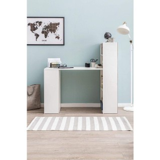 Mesa de ordenador YASMIN en madera color blanco 2