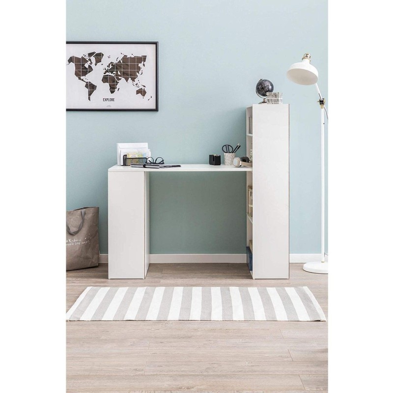 Mesa de ordenador YASMIN en madera color blanco