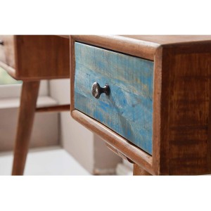 Mesa de Escritorio SAHARA en Madera color Castaño y Azul