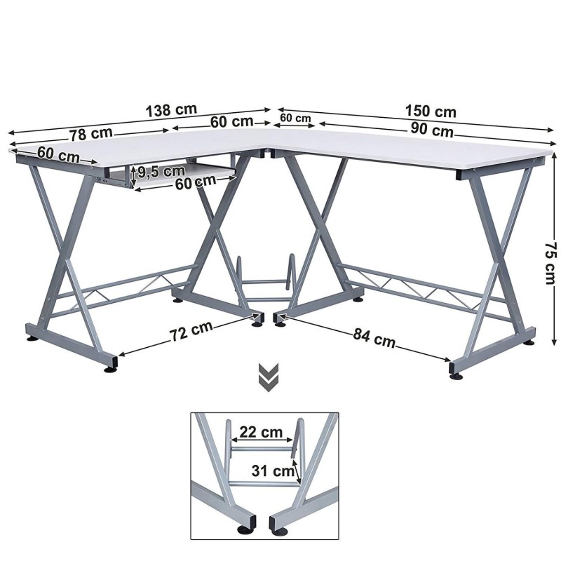 Mesa de Ordenador EASY LINE color Negro