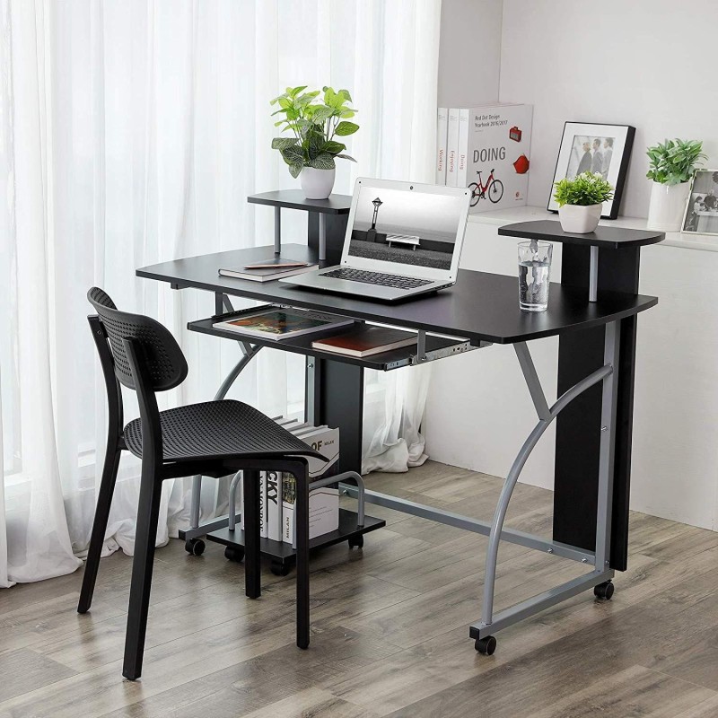 Mesa para Ordenador OHIO PRO en Metal y Madera color Negro