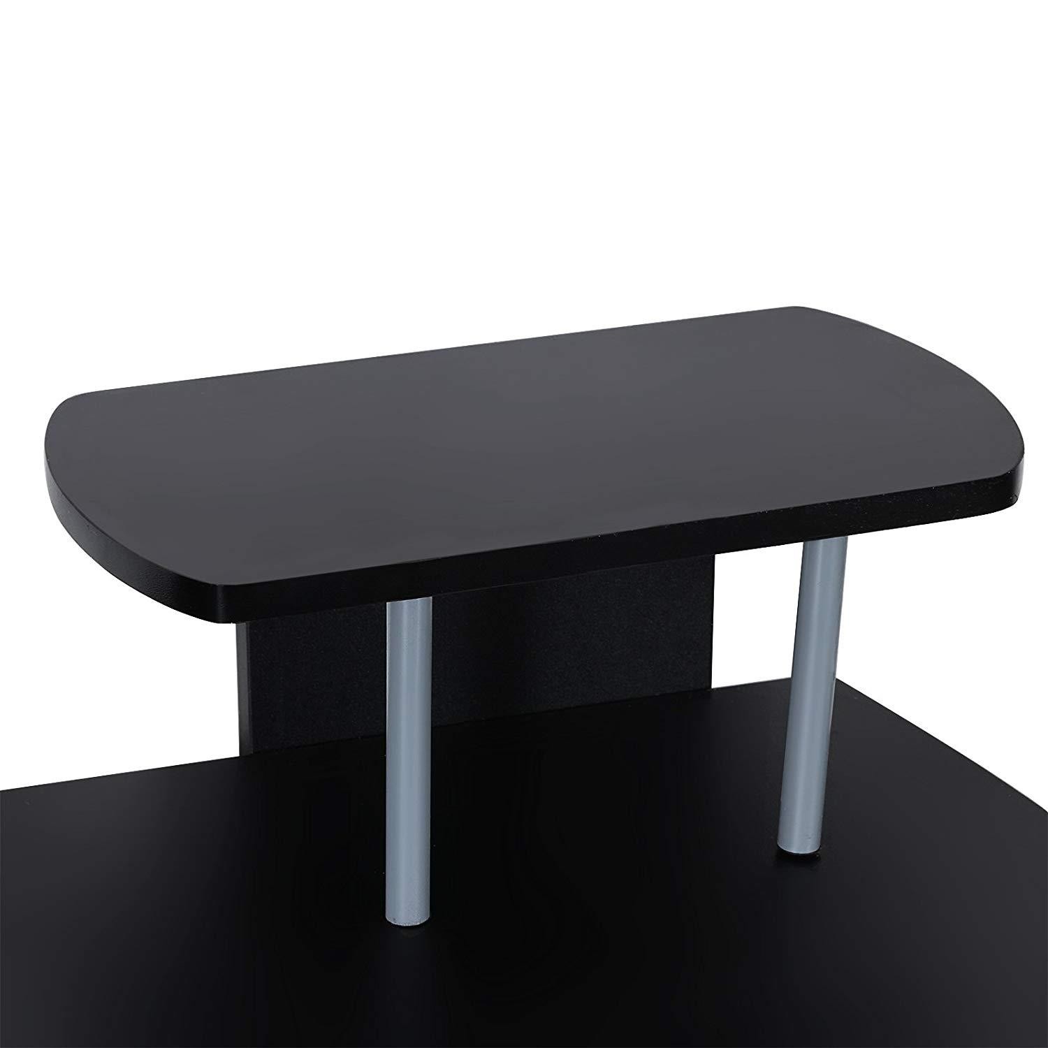 Mesa para Ordenador OHIO PRO, 120x59x90 cm, con Ruedas, en Metal y Madera color Negro