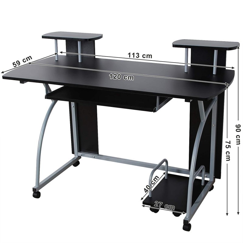 Mesa para Ordenador OHIO PRO en Metal y Madera color Negro