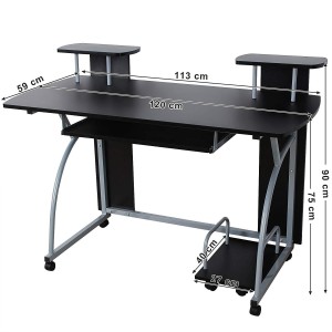 Mesa para Ordenador OHIO PRO en Metal y Madera color Negro